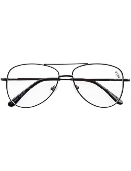 Aviator Spring Hinges Polycarbonate Lens Pilot BiFocal Reading Glasses +1.0 - 1502 Clear Lens - C71212IKG13 $12.82