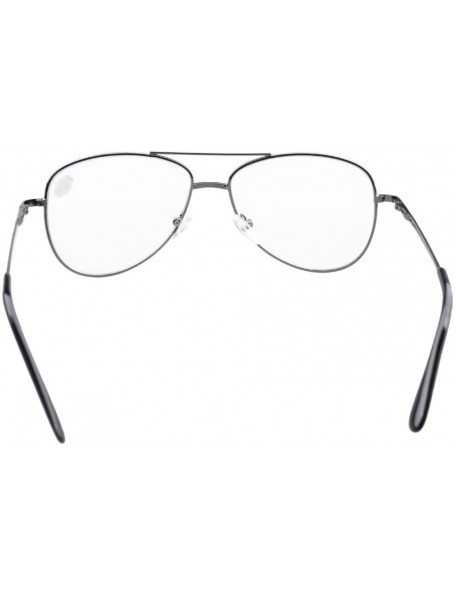 Aviator Spring Hinges Polycarbonate Lens Pilot BiFocal Reading Glasses +1.0 - 1502 Clear Lens - C71212IKG13 $12.82