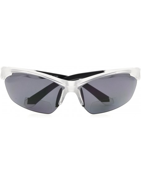 Sport Retro Mens Womens Sports Half-Rimless Bifocal Sunglasses - Matte Transparent - CO189AKEXXN $20.60