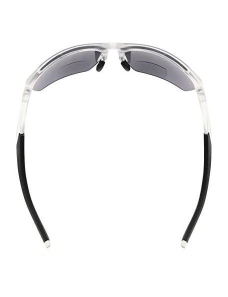 Sport Retro Mens Womens Sports Half-Rimless Bifocal Sunglasses - Matte Transparent - CO189AKEXXN $20.60