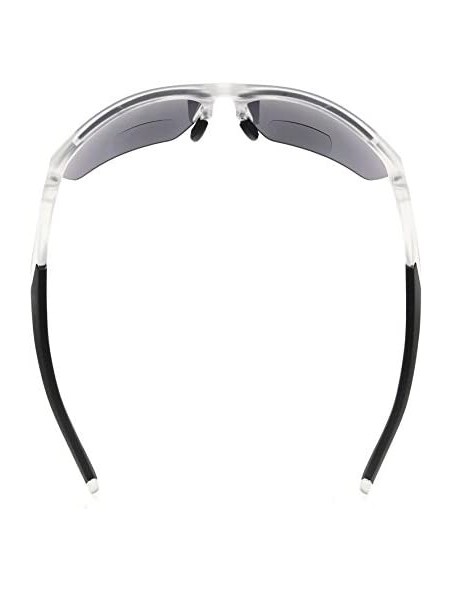 Sport Retro Mens Womens Sports Half-Rimless Bifocal Sunglasses - Matte Transparent - CO189AKEXXN $20.60