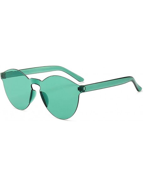 Round Unisex Fashion Candy Colors Round Outdoor Sunglasses - Light Green - CZ199XL6RDG $19.59