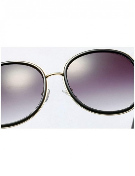 Round 2019 new ladies fashion round metal border retro trend brand designer sunglasses UV400 - Pink&brown - CW18SR5GZO3 $10.85