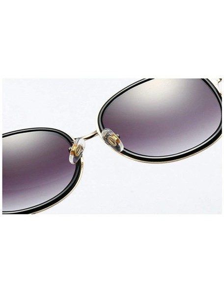 Round 2019 new ladies fashion round metal border retro trend brand designer sunglasses UV400 - Pink&brown - CW18SR5GZO3 $10.85