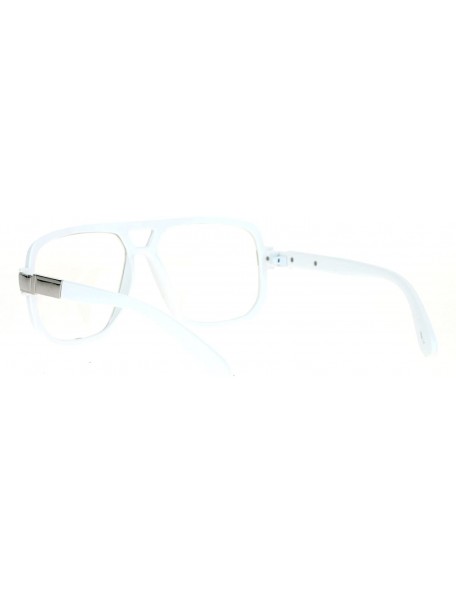 Rectangular Retro Hip Hop Rapper Oversize Rectangular Mob Eye Glasses - White - CP12DST65Y1 $9.48