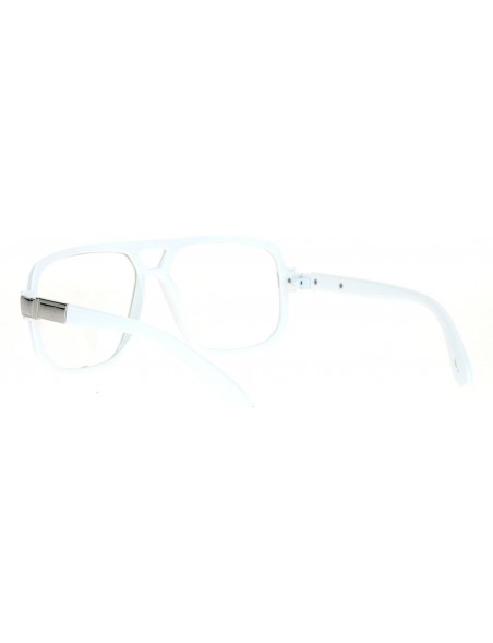 Rectangular Retro Hip Hop Rapper Oversize Rectangular Mob Eye Glasses - White - CP12DST65Y1 $9.48