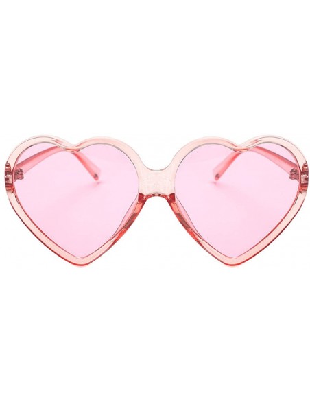 Goggle Women Fashion Unisex Heart-shaped Shades Sunglasses Integrated UV Glasses - Pink - CC193XHLH7K $9.32