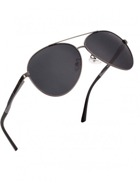 Sport Polarized Sunglasses for Men Women Al-Mg Lightweight Driving Sun Glasses - C Gun Grey Frame Black Lens - CM18NWC3LMH $1...