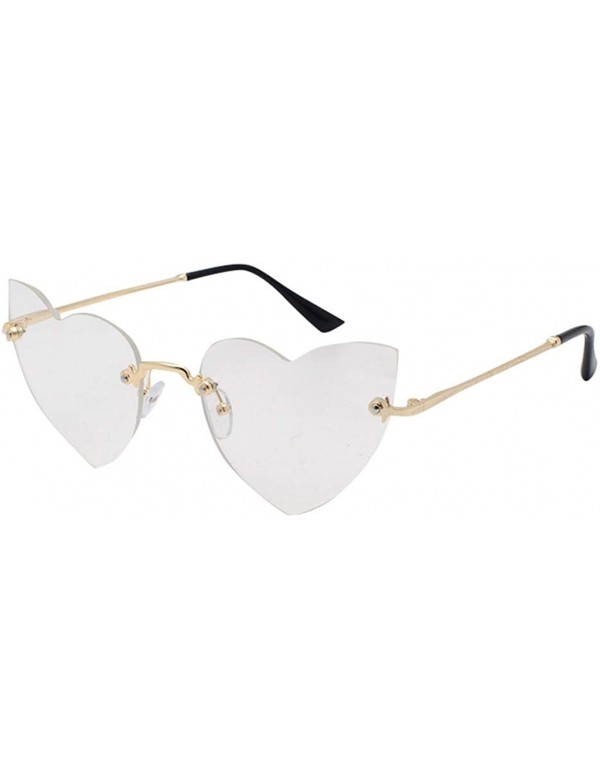 Oval Polarized Protection Sunglasses Rimless Sunglass - White - C31902WNUWO $9.58