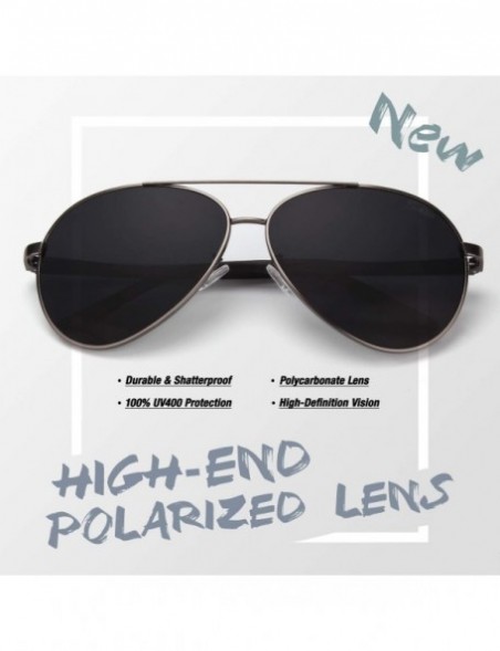 Sport Polarized Sunglasses for Men Women Al-Mg Lightweight Driving Sun Glasses - C Gun Grey Frame Black Lens - CM18NWC3LMH $1...