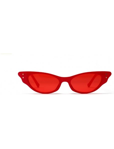 Cat Eye Unisex Vintage style Sunglasses Super Cat Eye Triangle Retro Womens Mens Cobain Jackie O Clout Mod Trendy - Red - CK1...