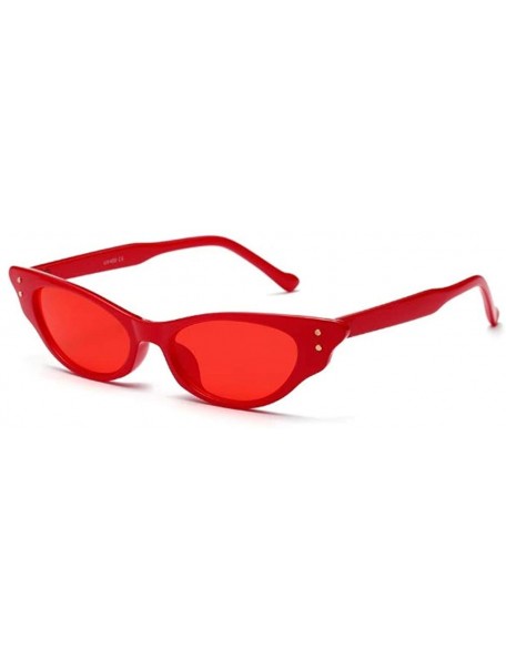 Cat Eye Unisex Vintage style Sunglasses Super Cat Eye Triangle Retro Womens Mens Cobain Jackie O Clout Mod Trendy - Red - CK1...