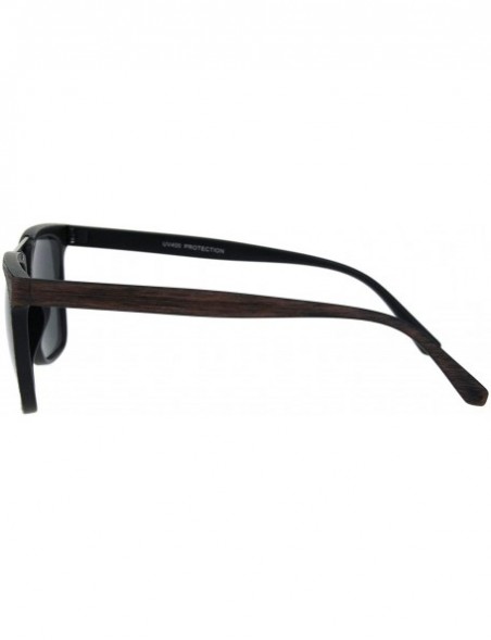 Rectangular Mens Classic Elegant Rectangular Double Rim 90s Sunglasses - Brown Wood Grain - CI18QH59YL4 $10.08