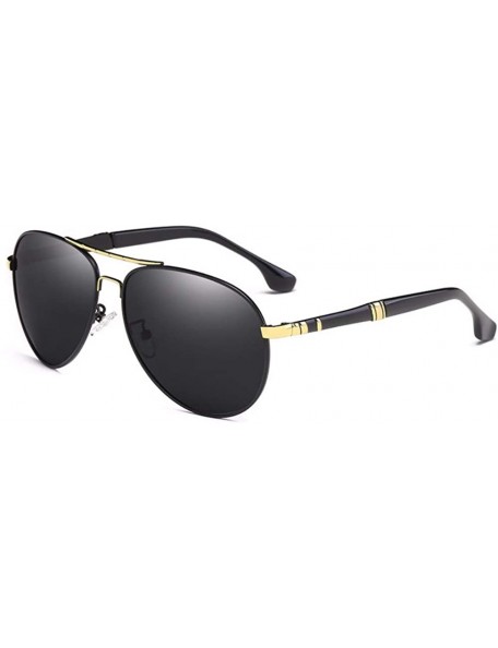 Aviator Men's Sunglasses Driving Polarizer Classic Large Frame Sunglasses - B - C818QCC6QLK $31.88