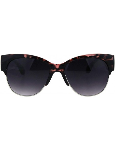 Butterfly Womens Bold Top Rim Sunglasses Designer Style Fashion Shades UV 400 - Pink Tortoise - CK18OCWK6SZ $12.96