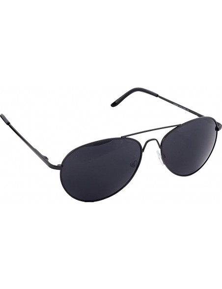 Aviator Metal Classic Aviator Color Lens Sunglasses Large Size P482 - Black Frame/Black Lens - CJ12EQKPDG7 $11.36