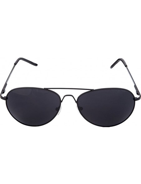 Aviator Metal Classic Aviator Color Lens Sunglasses Large Size P482 - Black Frame/Black Lens - CJ12EQKPDG7 $11.36