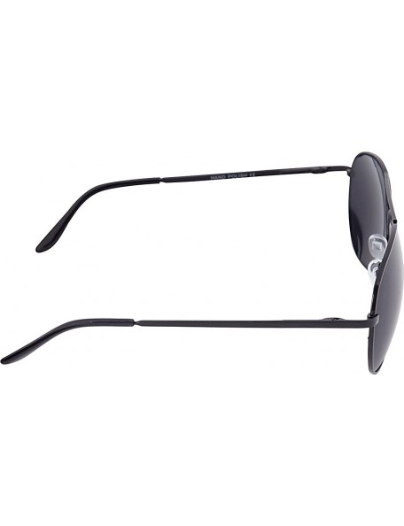Aviator Metal Classic Aviator Color Lens Sunglasses Large Size P482 - Black Frame/Black Lens - CJ12EQKPDG7 $11.36