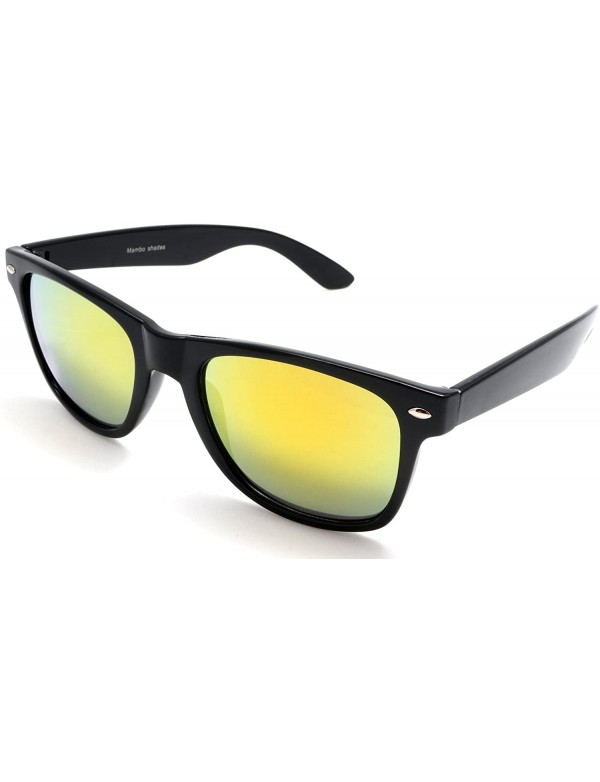 Wayfarer Unisex Mirror Classic Wayfarer Sunglasses - Blues Brothers - Black - CA11XVRS9H7 $9.21