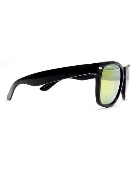 Wayfarer Unisex Mirror Classic Wayfarer Sunglasses - Blues Brothers - Black - CA11XVRS9H7 $9.21