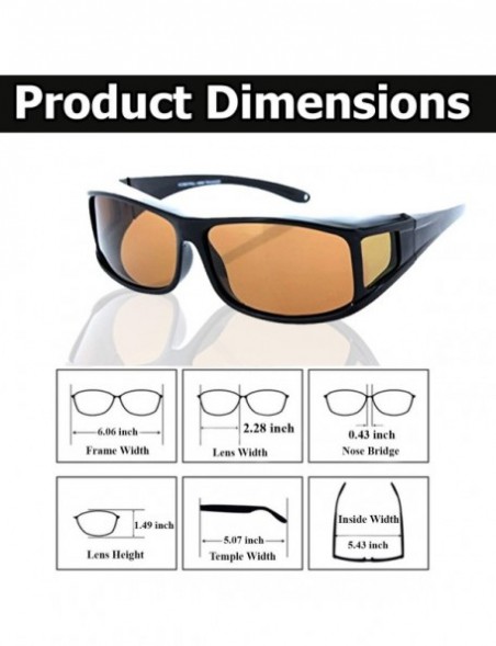 Wrap Fit Over Sunglasses Over Glasses - Polarized & Non-Polarized - Polarized Black Frame/Brown Lens - CC11LA1NXHB $12.87