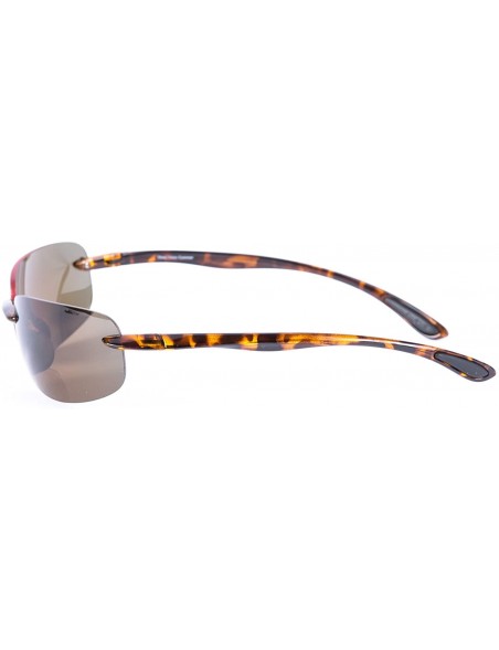 Rimless Polarized Bifocal Sunglasses for Men and Women. Durable and LightWeight Rimless Sporty Style - Brown - CM18O67D9YD $5...