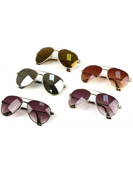 Aviator Fashion Aviator Sunglasses Oceanic Color Lens Metal Rimmed Mens Womens (Silver/Silver- 55) - C4118H9SFFP $11.44