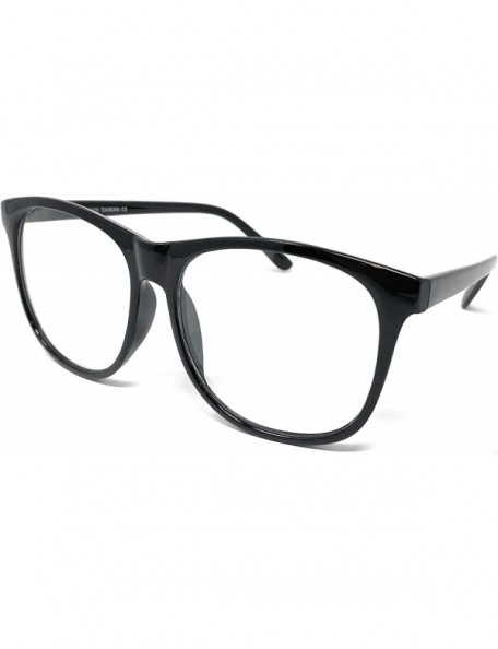 Square Nerd Glasses Classic Fashion Frame Clear Lens Square Round Rectangle - Black Tall- Clear - CG18WYMKYN3 $10.29
