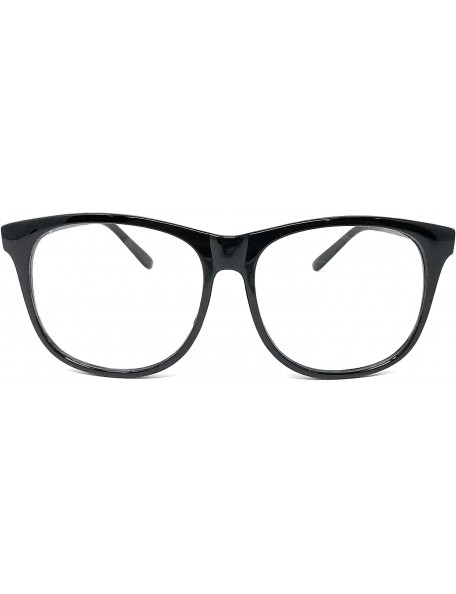 Square Nerd Glasses Classic Fashion Frame Clear Lens Square Round Rectangle - Black Tall- Clear - CG18WYMKYN3 $10.29