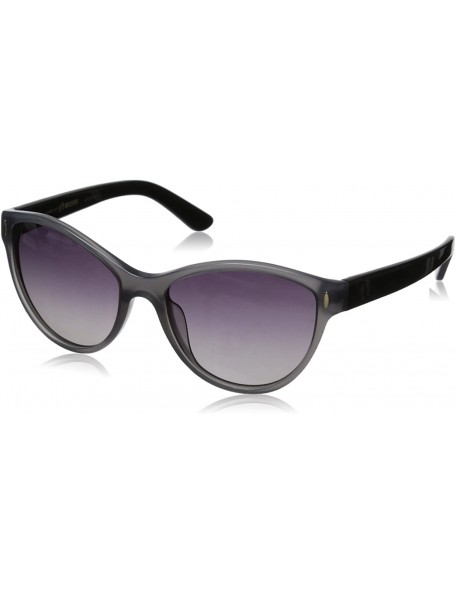 Round Women's Fashionable HTG1021 C1 Polarized Round Sunglasses - Grey & Shiny Black - C011OCMX371 $30.39