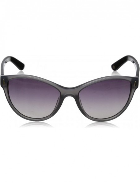 Round Women's Fashionable HTG1021 C1 Polarized Round Sunglasses - Grey & Shiny Black - C011OCMX371 $30.39