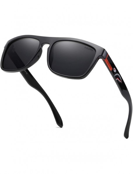 Oval Polarized Sunglasses TR90 Unbreakable Frame for Men Women 6018R - Black Grey - CX18RQGAQQE $12.76