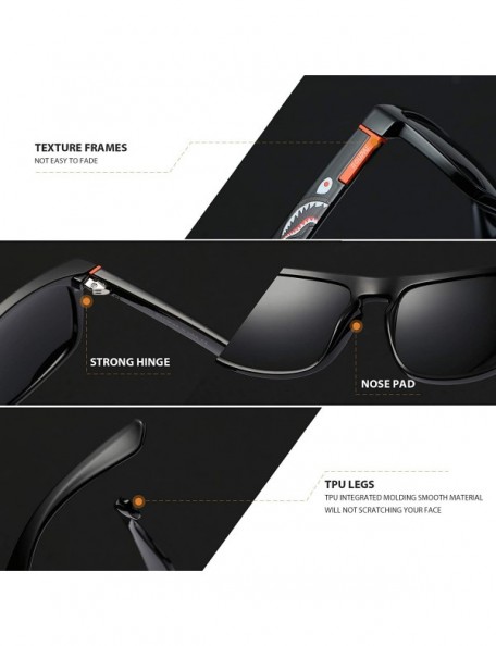 Oval Polarized Sunglasses TR90 Unbreakable Frame for Men Women 6018R - Black Grey - CX18RQGAQQE $12.76