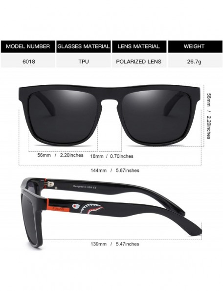 Oval Polarized Sunglasses TR90 Unbreakable Frame for Men Women 6018R - Black Grey - CX18RQGAQQE $12.76