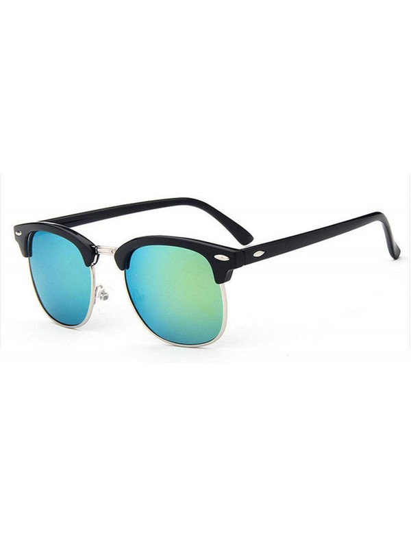 Goggle Half Metal Fashion Sunglasses Men/Women Er Retro Rivet Lens Classic Sun Glasses FeOculos UV400 - C5 - CO199C87URQ $20.94