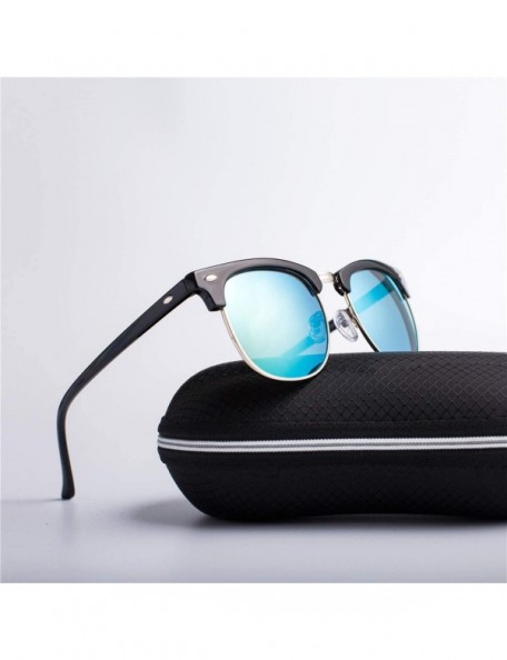 Goggle Half Metal Fashion Sunglasses Men/Women Er Retro Rivet Lens Classic Sun Glasses FeOculos UV400 - C5 - CO199C87URQ $20.94