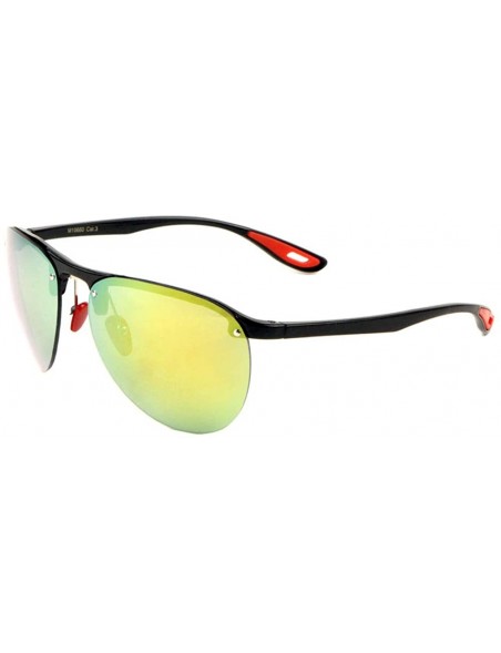 Rimless Rimless Round Lens Light Weight Sunglasses - Yellow - CV197XQEZXI $15.25