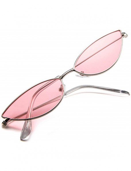 Square Cute Sexy Cat Eye Sunglasses Women Retro Small Black Red Pink Cateye Sun Glasses Female Vintage Shades For - Blue - C7...