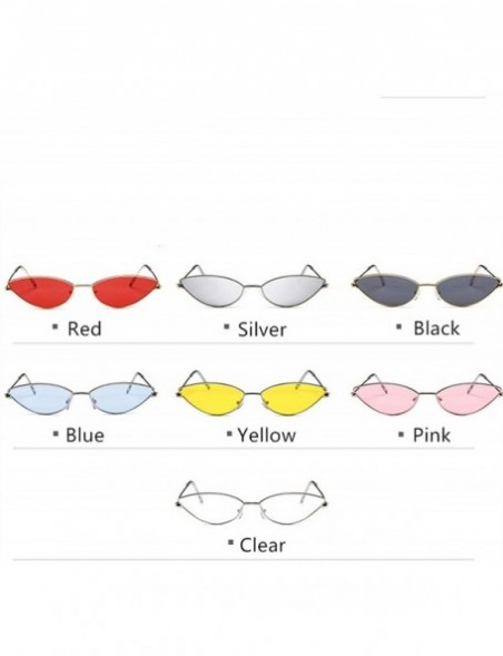 Square Cute Sexy Cat Eye Sunglasses Women Retro Small Black Red Pink Cateye Sun Glasses Female Vintage Shades For - Blue - C7...
