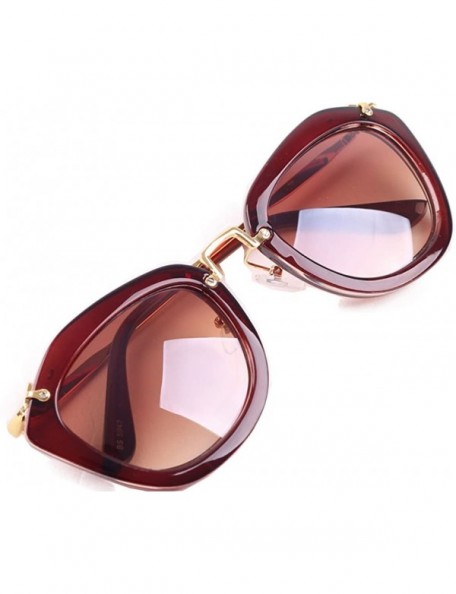 Sport Beyonce Sunglasses Amazing Designed Frame Cateye Lens 53mm - Brown/Brown - CN1218U47Z1 $12.85