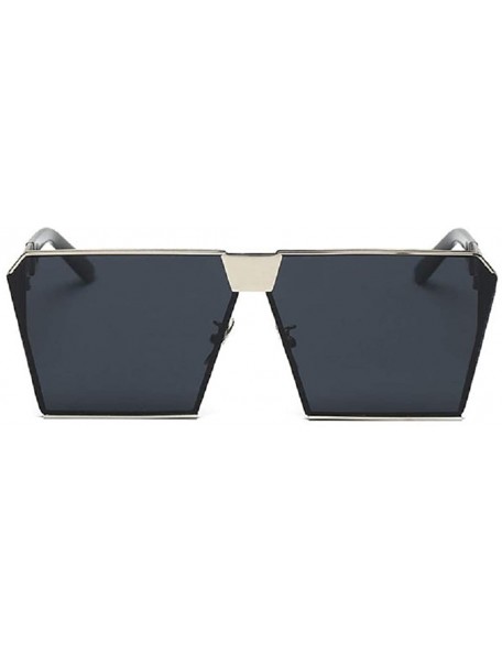 Rimless Fashion Designer Women Sunglasses Oversized Flat Top Square Frame Metal Gradient Lens - F - CF18RKYREU3 $12.42