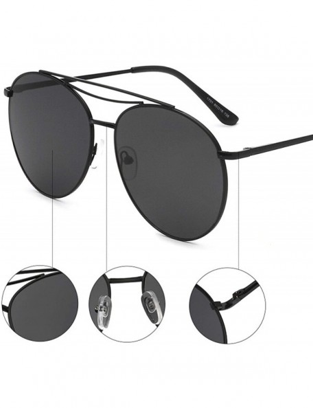 Oversized Polarized Sunglasses Protection Glasses Festival - Black Gray - C518TOI94NR $14.69