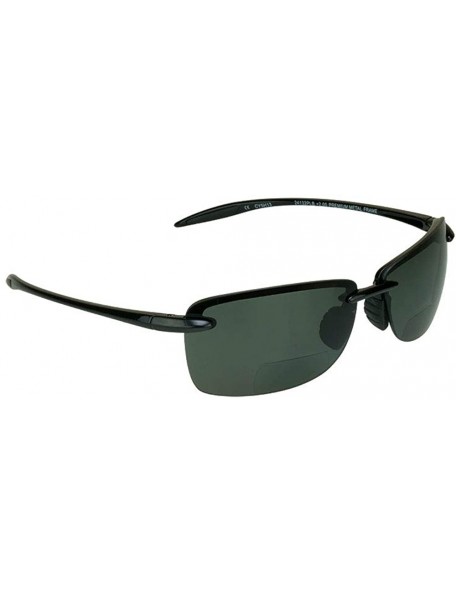 Oval Polarized Bifocal Reading Sunglasses - Fishing Golf - Men & Women - Modern Sporty Light & Comfortable - Smoke - CD18ZTAW...