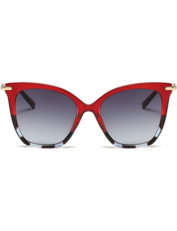 Square 2020 New Women Square Cat Sunglasses Fashion Brand Designer Red Shades Square Sun Glasses Men Vintage UV400 - C4194TGT...