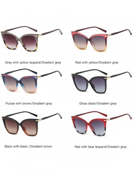 Square 2020 New Women Square Cat Sunglasses Fashion Brand Designer Red Shades Square Sun Glasses Men Vintage UV400 - C4194TGT...