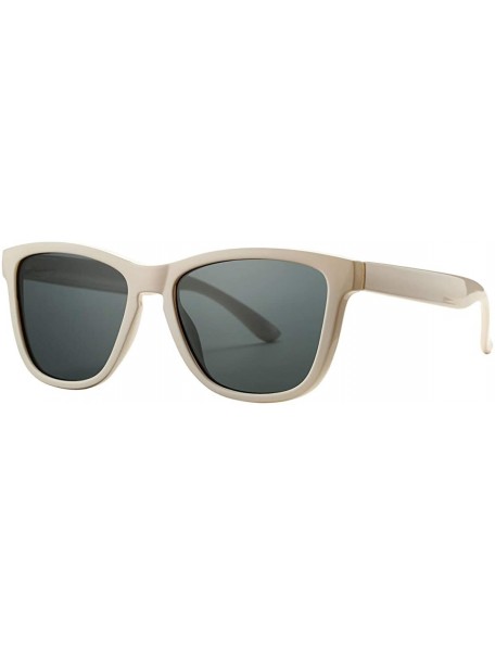 Sport Polarized Sunglasses for Women Men- Classic Vintage Square Sun Glasses - G beige White Frame/Grey Lens - CM194YAWO0X $1...