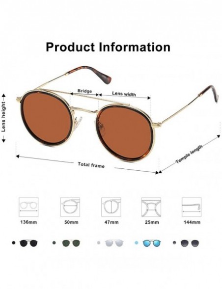 Rimless Small Retro Round Polarized Sunglasses UV400 Double Bridge Sunnies SUNSET SJ1104 - C1198H2RGWO $14.90