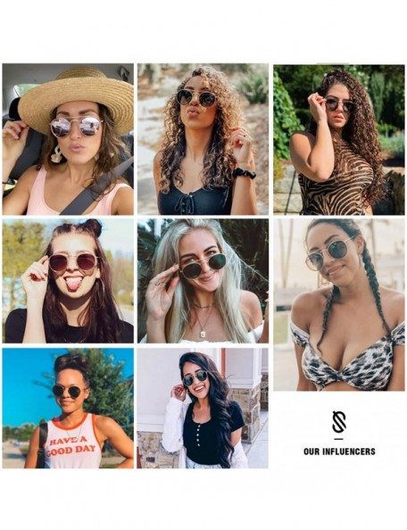 Rimless Small Retro Round Polarized Sunglasses UV400 Double Bridge Sunnies SUNSET SJ1104 - C1198H2RGWO $14.90