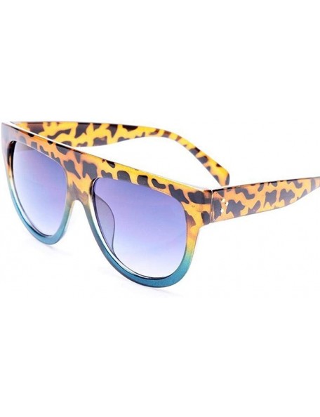 Square Flat Top Oversized Square Sunglasses Women Gradient 2019 Summer Blue Brown - Black Yellow - CO18XAK4WWI $11.75
