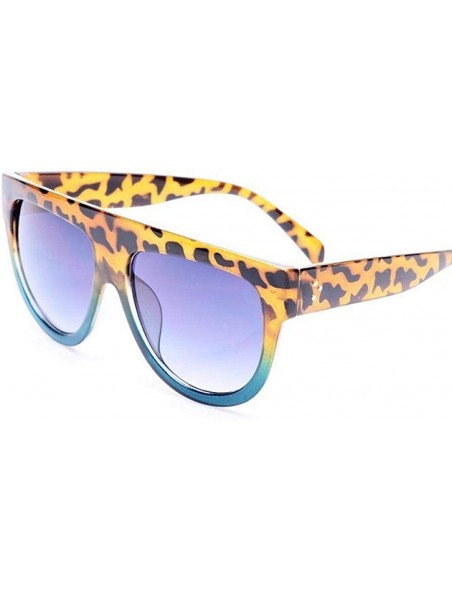 Square Flat Top Oversized Square Sunglasses Women Gradient 2019 Summer Blue Brown - Black Yellow - CO18XAK4WWI $11.75